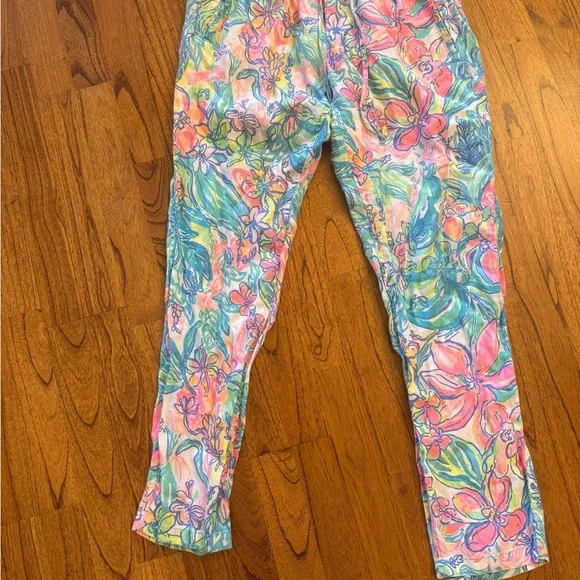 Lilly Pulitzer surf gypsy pull on linen women’s pants size large - Picture 3 of 4